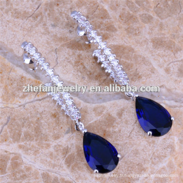 Sapphire cz diamant boucle d&#39;oreille bijoux en porcelaine